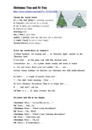 English Worksheet: Christmas trees