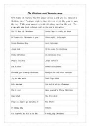 English Worksheet: The Christmas carol humming game.