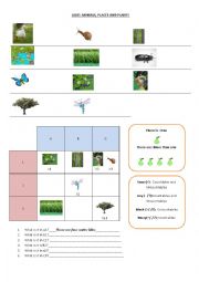 English Worksheet: There is There are Animals, Places and Plants