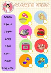 English Worksheet: Cooking Verbs