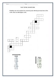 English Worksheet: Past Simple Verbs Crossword