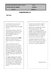 English Worksheet: test for 9th graders