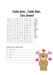 English Worksheet: Teddy Bear Teddy Bear Turn Around