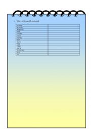 English Worksheet: vocabulary + puzzle with new vocabulary + writing + quiz