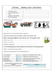 English Worksheet: school violence