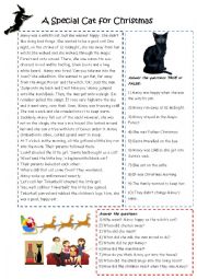 English Worksheet: Minxy the Cat finds a home at Christmas. 