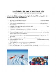 English Worksheet: Ray Zahab: My trek to the South Pole (TED talk)