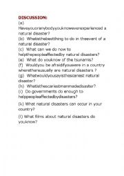 Discussion about natural disasters