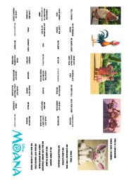 English Worksheet: Moana -Vaiana Worksheet 3: describing the character