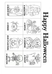 Halloween characters vocabulary