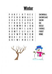 English Worksheet: winter