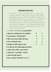 English Worksheet: festival