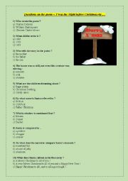 English Worksheet: Christmas activity : poem