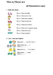 English Worksheet: This is/These are, Possessive cae