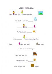 English Worksheet: JACK AND JILL 