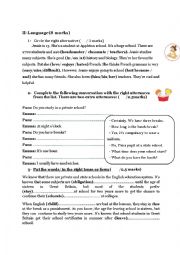 English Worksheet: end of term test december 