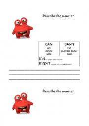 English Worksheet: Describe the monster
