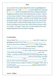 English Worksheet: Busy