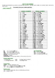 English Worksheet: HOW TO USE NUMBERS