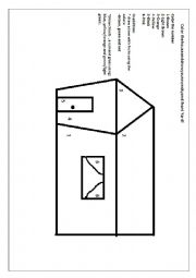 English Worksheet: Color the house and draw a sky and a front yard