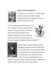 English Worksheet: From St. Nicholas to Santa Claus