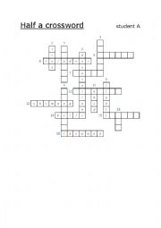 English Worksheet: Christmas half a crossword