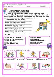 English Worksheet: simple present tense reading comprehension with prepositions