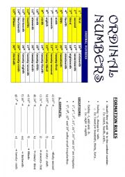 English Worksheet: ordinal numbers