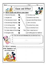 English Worksheet: Cause and Effect