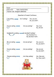 English Worksheet: Present Continuous Questions