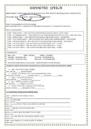 English Worksheet: Reported Speech