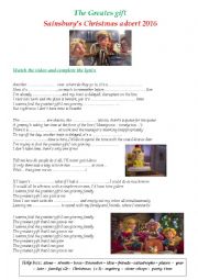 English Worksheet: The Greatest Day- Sainsburys Christmas advert