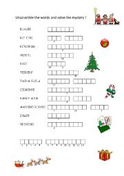 Christmas scrambled words