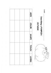English Worksheet: Pumpkin senses