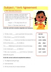 English Worksheet: Subject / Verb Agreement 