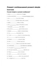 English Worksheet: Present Simple / Present Continuous