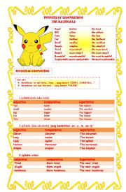 English Worksheet: DEGREES OF COMPARISON (THE MATERIALS)