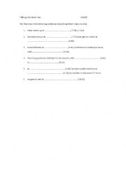 English Worksheet: Telling the Time-test