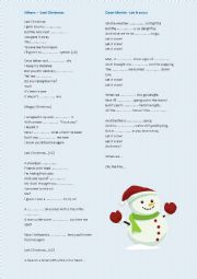 English Worksheet: Christmas songs