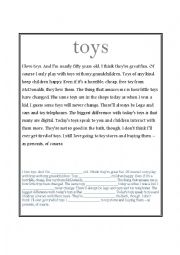 English Worksheet: toys 