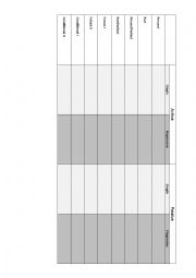 English Worksheet: Tenses (chart to fill in)