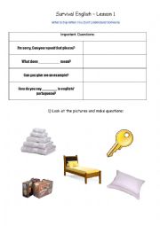 English Worksheet: Hotel