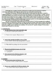 English Worksheet: Global test