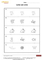 English Worksheet: Listen and circle 