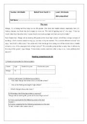 English Worksheet: end of term test 9th forms