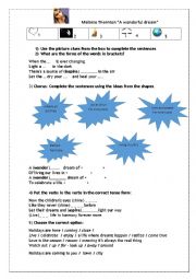 English Worksheet: A wonderful dream by Melanie Thornton