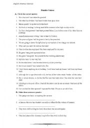 English Worksheet: passive voices