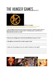 English Worksheet: Worksheet and keys the Hunger Games
