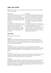 English Worksheet: agony aunt letter