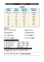 English Worksheet:  pronouns